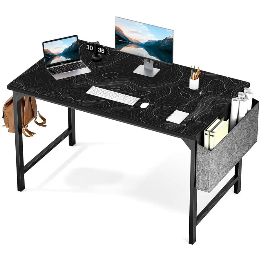 Topographic Mouse Mat 3XL Extra Large 48x24, XXL Game Mat for Full Desk with Sewing Edges