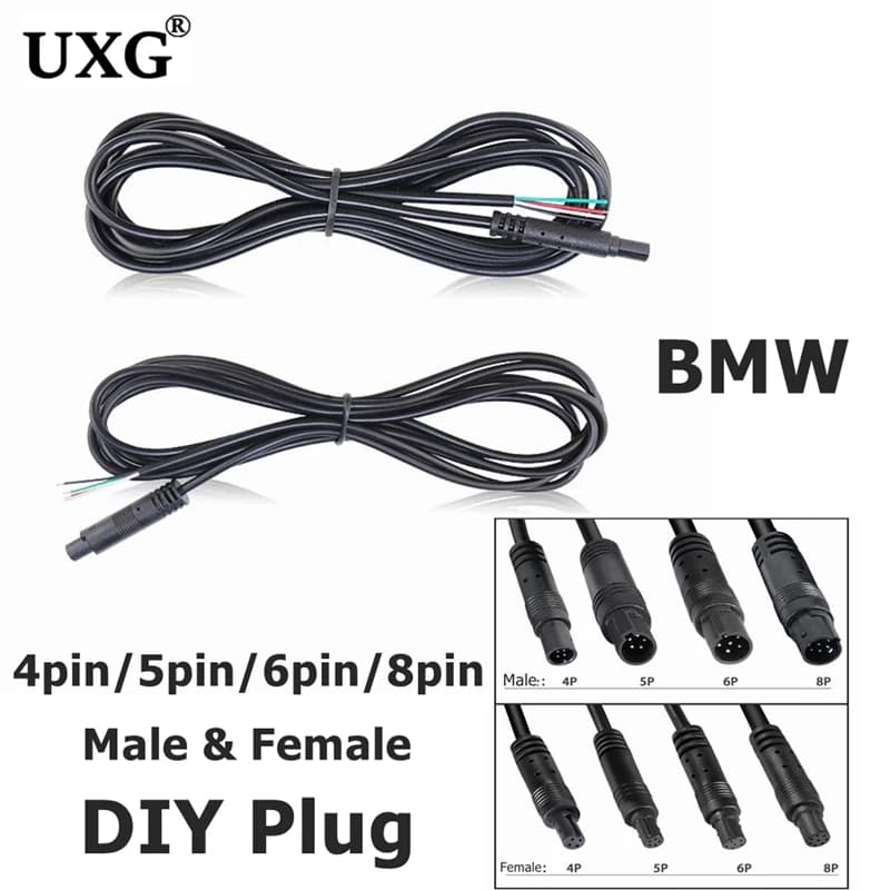 Spina fai da te 4pin 5pin 6pin 8pin maschio a femmina cavo connettore di estensione della fotocamera DVR per auto cavo HD Monitor cavo di retrovisione del veicolo