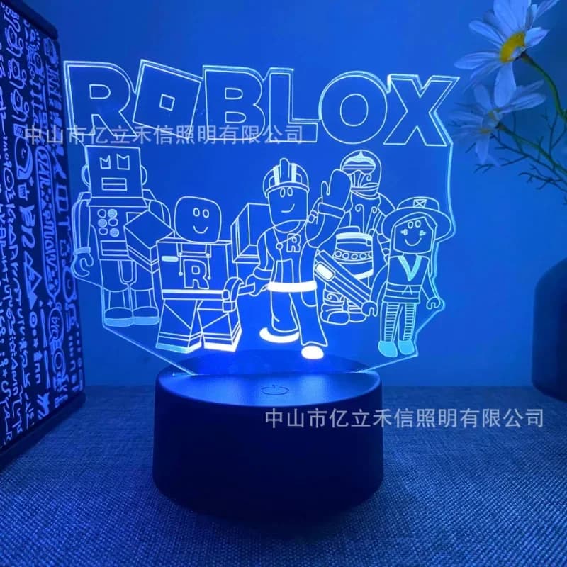 Lampada da Notte 3D Roblox con Telecomando, Decorazione in Acrilico, Lampada da Tavolo Creativa, Regalo di Compleanno