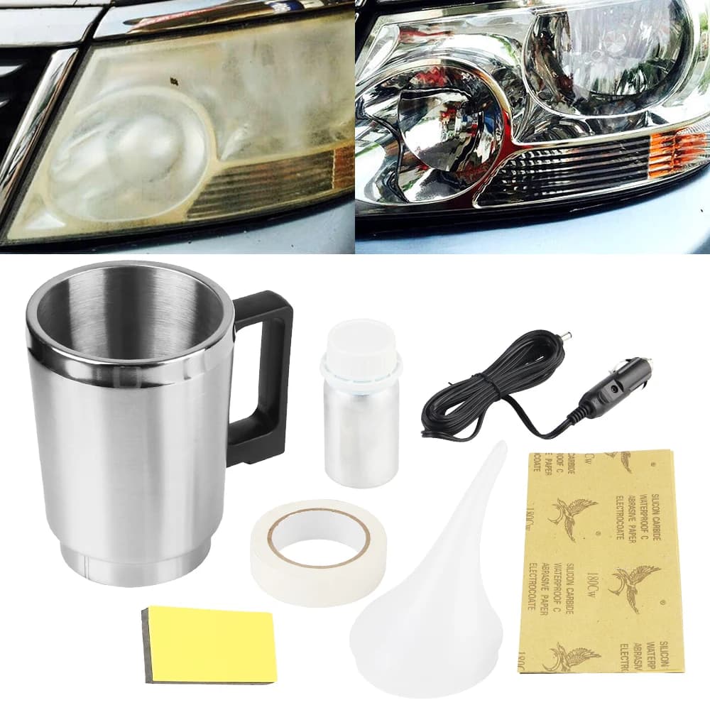 Kit di Restauro per Fari Auto, Strumenti di Pulizia e Lucidatura per Lampade Moto, Riparazione Fari e Luci Posteriori con Atomizzatore
