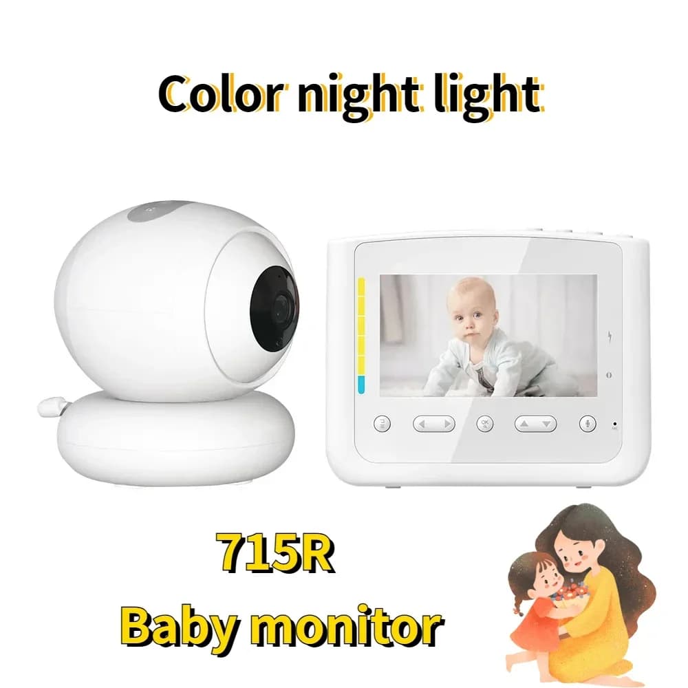 Baby Monitor Schermo LCD da 4.3'' Conversazione bidirezionale Luce notturna a colori Lettore di ninne nanne Visione notturna Telecamera PTZ Allarme temperatura 4XZOOm