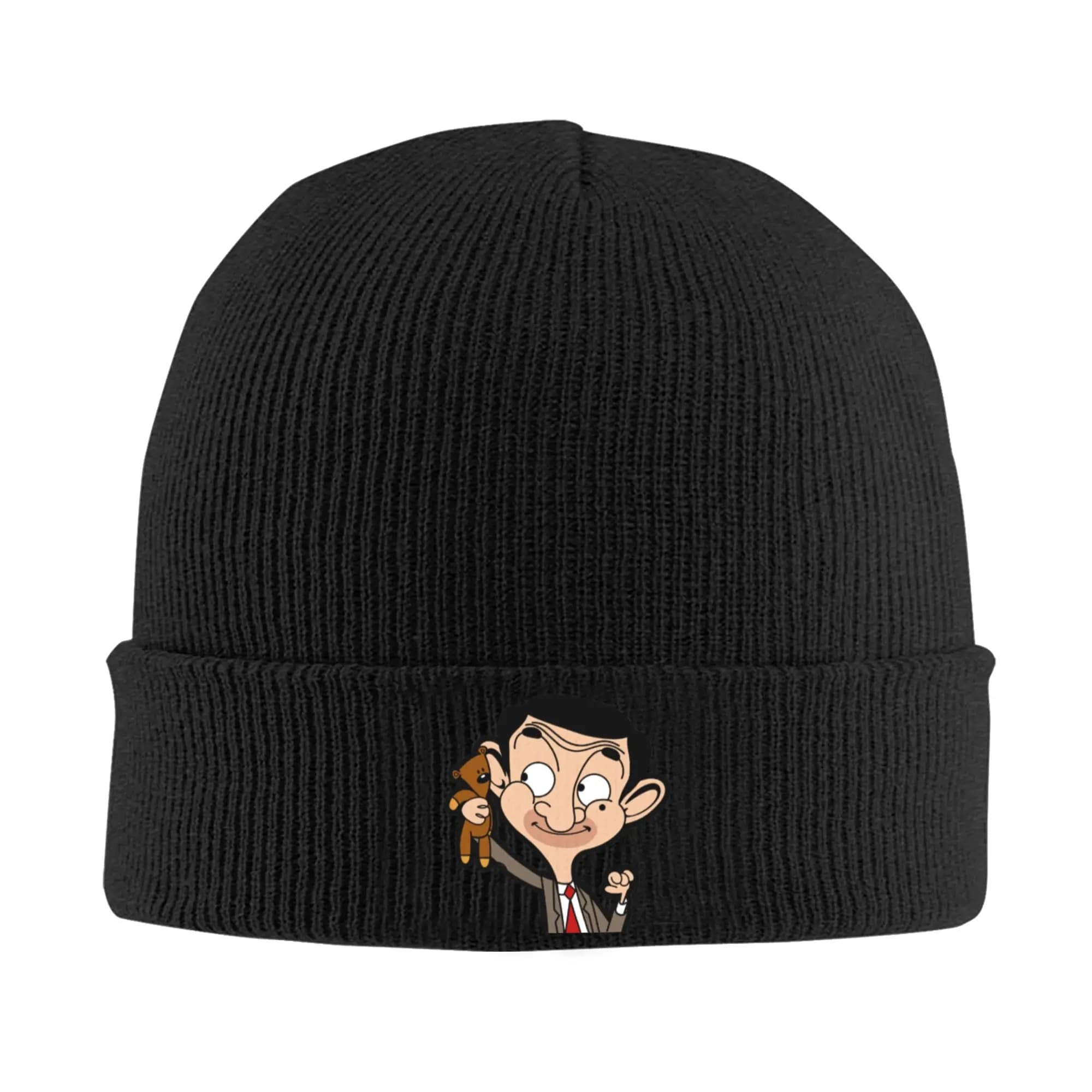 Mr Beans cartoon cappello lavorato a maglia berretto cappelli invernali caldi berretti di colore acrilico uomo donna regalo,