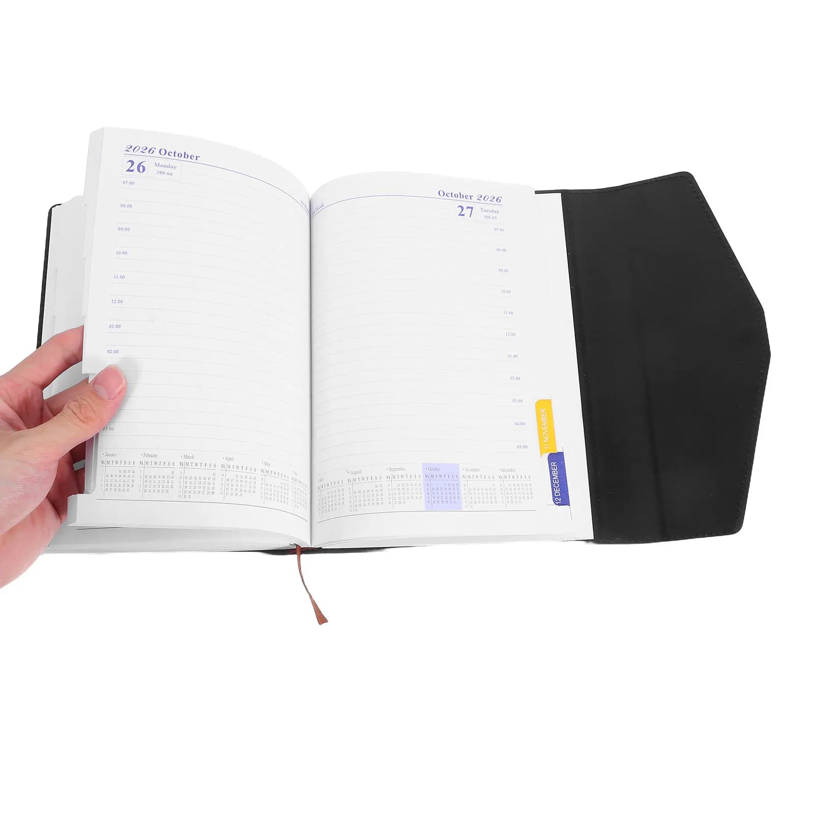 Blocco note per agenda giornaliera, carta spessa, con linguette moderne, per uso personale e lavorativo, taccuino portatile, organizer per appuntamenti, agenda da scrivania