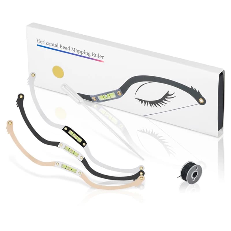 1 Set Microblading Trucco Permanente Arco E Freccia Linea Righello Nero Misura Sopracciglio Stringa Preinchiostrata Tattoo PMU Per La Mappatura