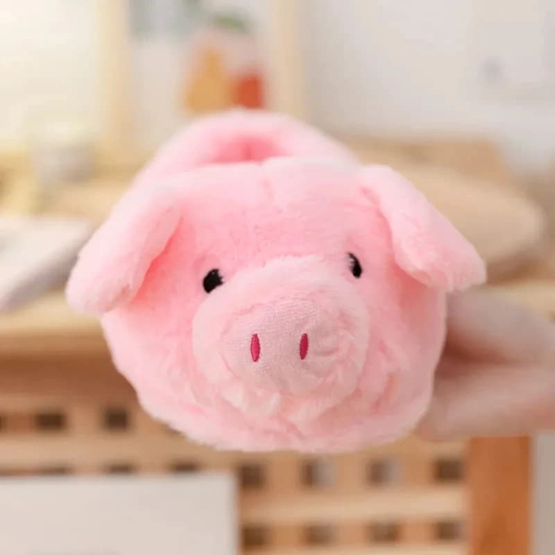 Stereoscopic hairy loafers for home moccasins in slip-on fur for interior women shoes spacious floor slippers and robust pink animal slides
