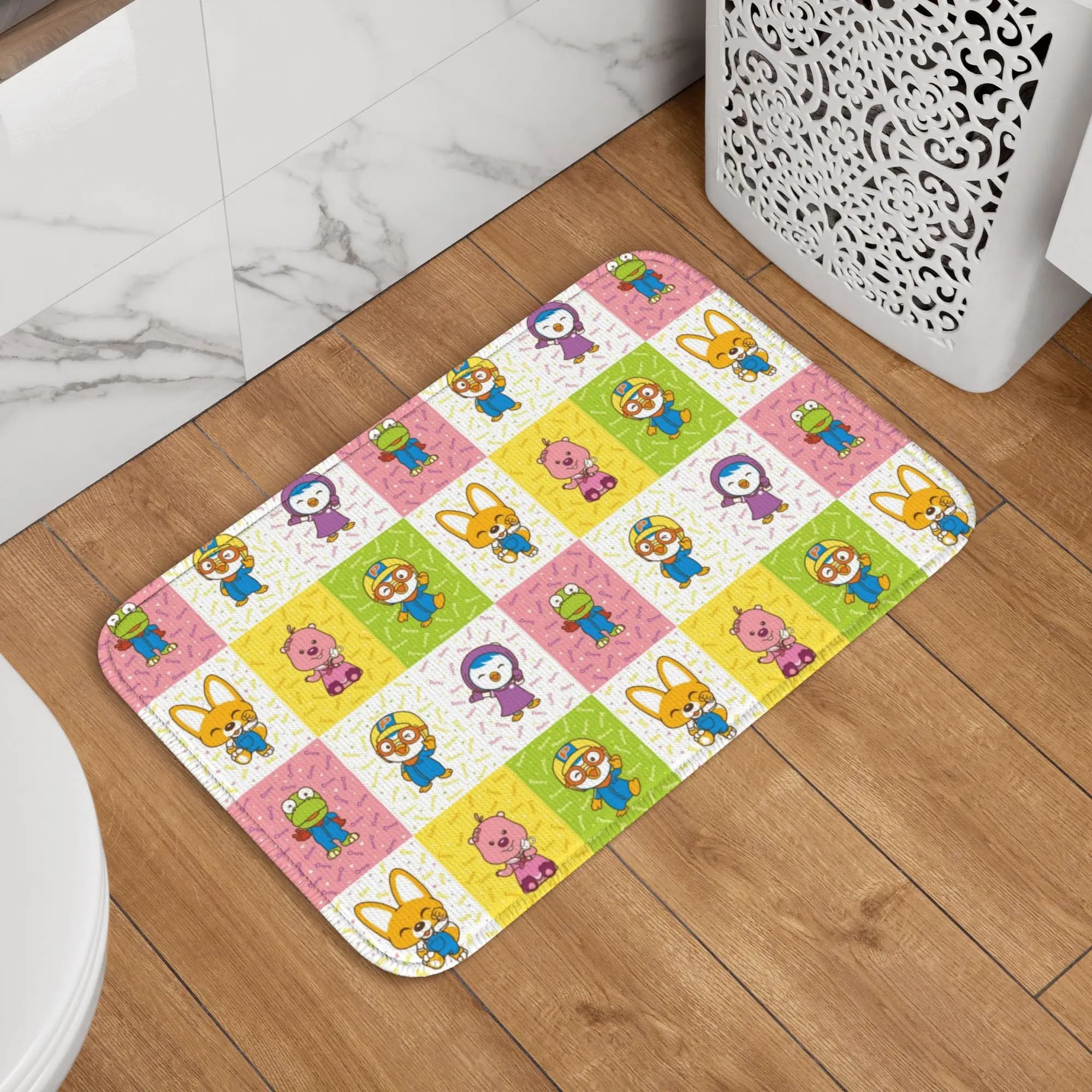 Tappetino personalizzato Pororo The Little Penguin, antiscivolo, per bagno, cucina, giardino, garage, porta d'ingresso, tappeto