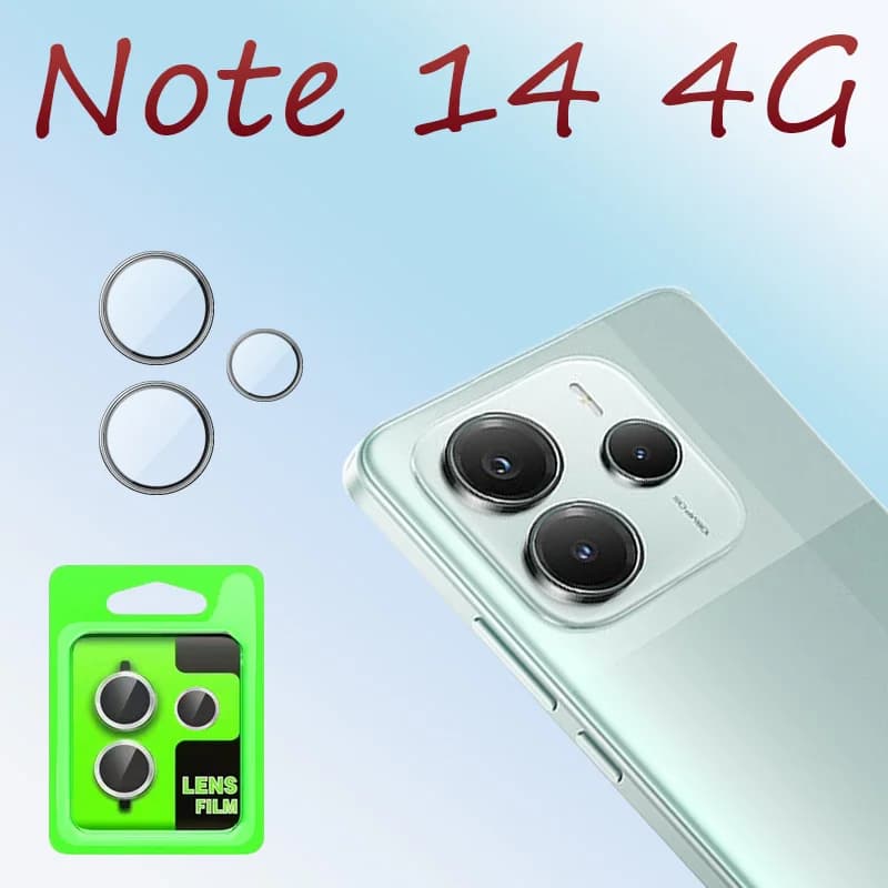 Full Cover Camera Protector for Redmi Note 14 4G Metal Ring Film for Glass Camera lens Design 3D High quality lens protection