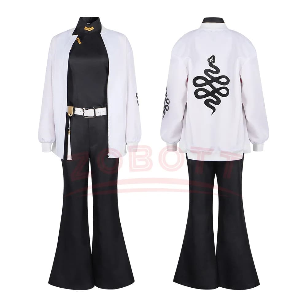 Gokurakugai Manga Anime Tao Saotome Costume Cosplay Top nero Pantaloni Giacca bianca Uniforme Halloween Natale Kostume