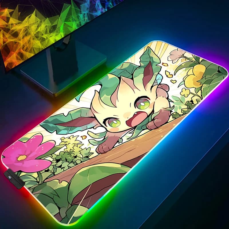 Tappetino per mouse RGB P-Pokemon 90x40 cm accessori da gioco Tastiera per computer con stampa HD Progettato specificamente per il tappetino per mouse retroilluminato a LED