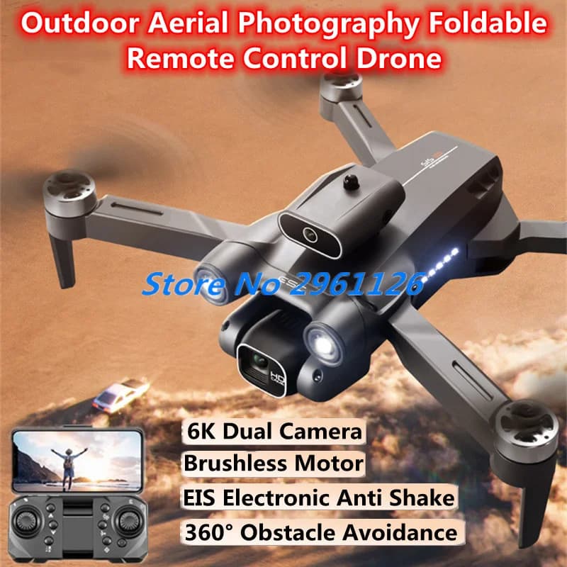 Drone telecomandato pieghevole senza spazzole aereo esterno EIS flusso ottico anti-vibrazione per evitare ostacoli WIFI FPV RC Drone giocattolo regalo