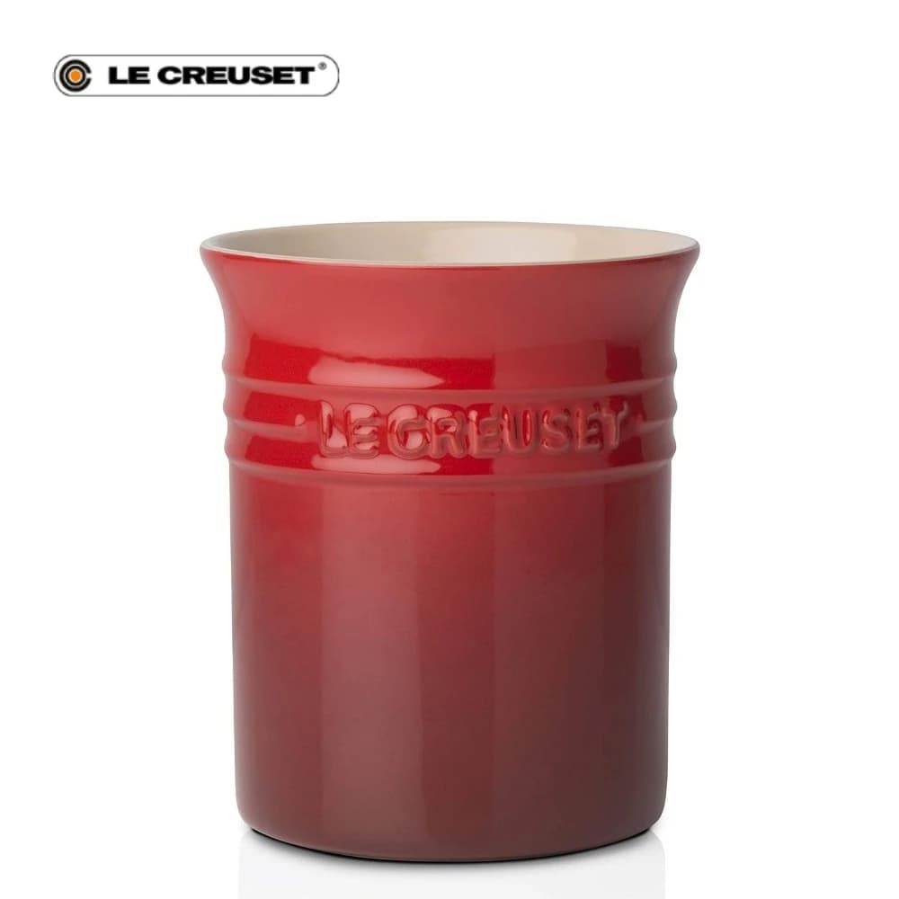 Le Creuset Rainbow Tool Bucket Household Ceramic Kitchenware Bucket Macaron Storage Can,Cherry Red