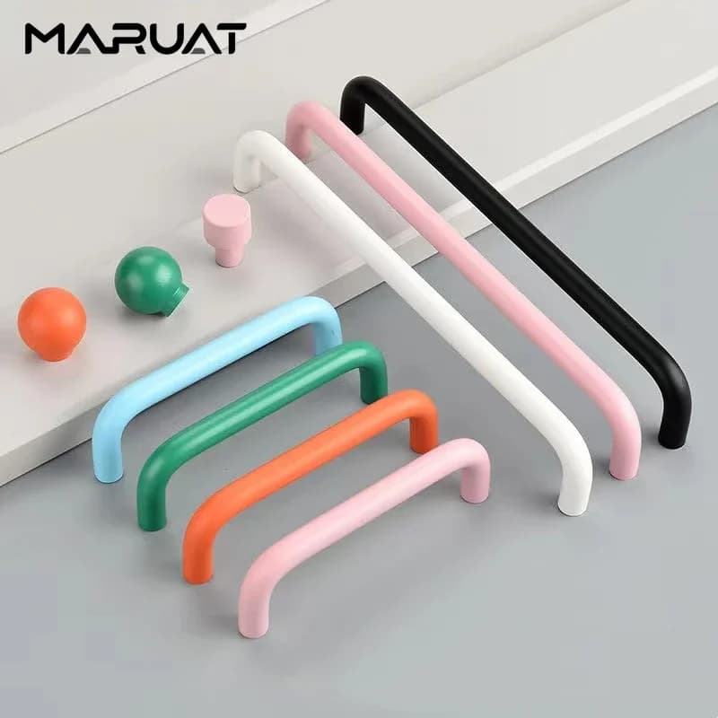 Maniglie in Lega di Alluminio per Mobili, Maniglie Solide per Armadi da Cucina, Maniglie Colorate per Porte di Armadi e Cassettiere, Maniglie per Bambini per Cassetti