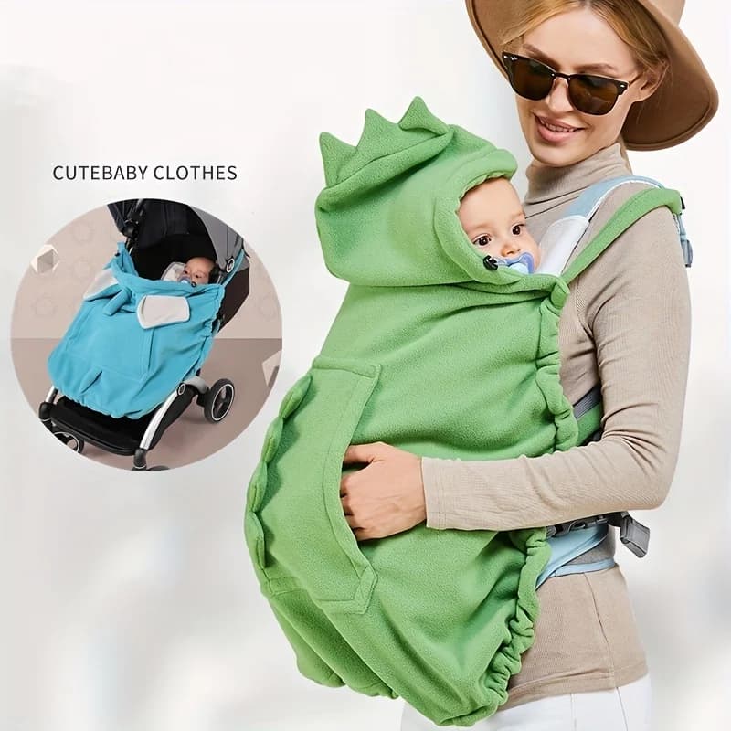 Copri Marsupio per Neonati con Cappuccio, Mantella Elasticizzata per Fascia Porta Bebè, Zaino Ergonomico Portatile Antivento Rinforzato