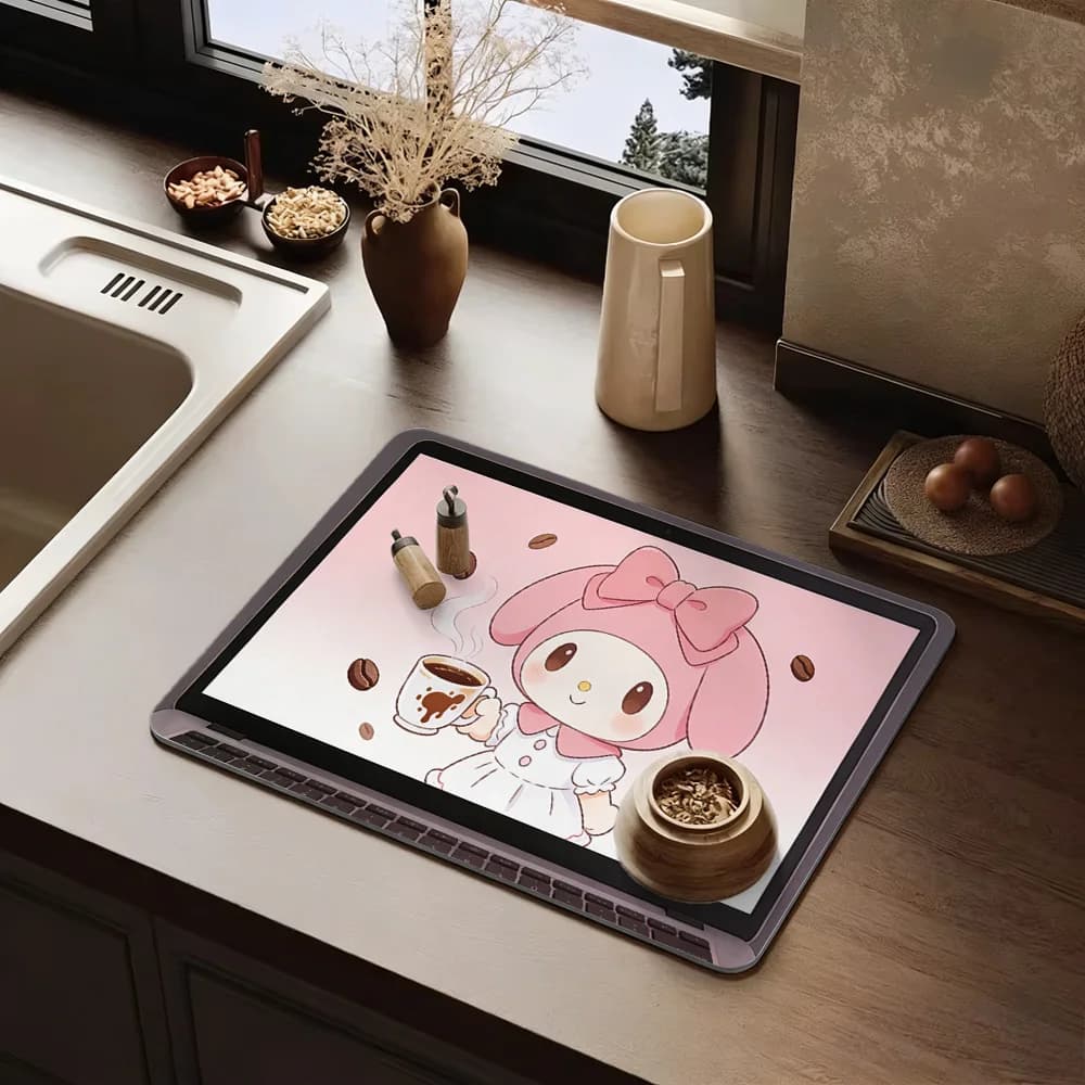 Tappetino Assorbente Antiscivolo per Cucina My Melody, Motivo Cartone Animato, Lavabile, per Asciugare Piatti e Tazze