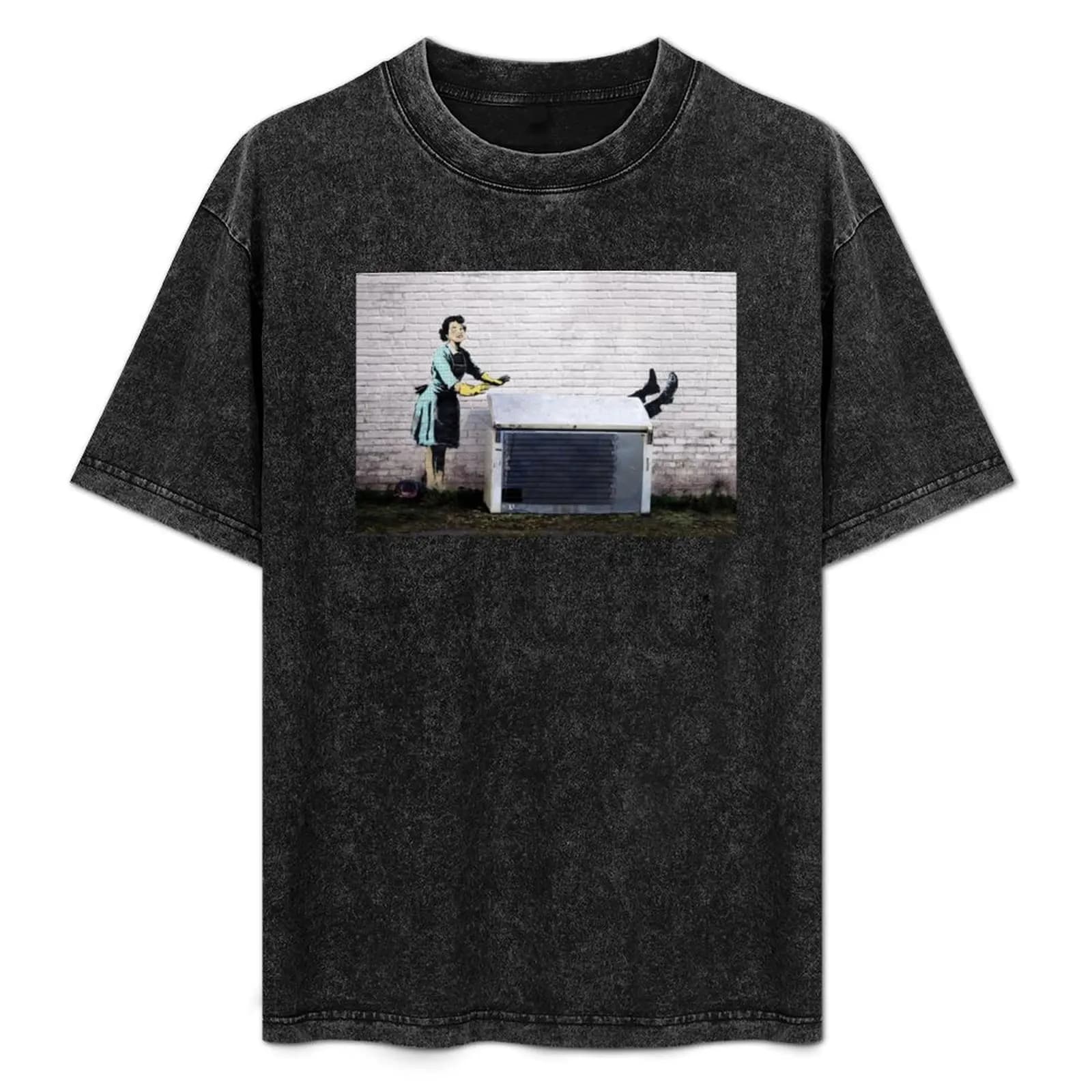 Banksy Valentine＊s Day Mascara - T-shirt con stampa originale del mural, abbigliamento quotidiano basic, maglietta a maniche corte