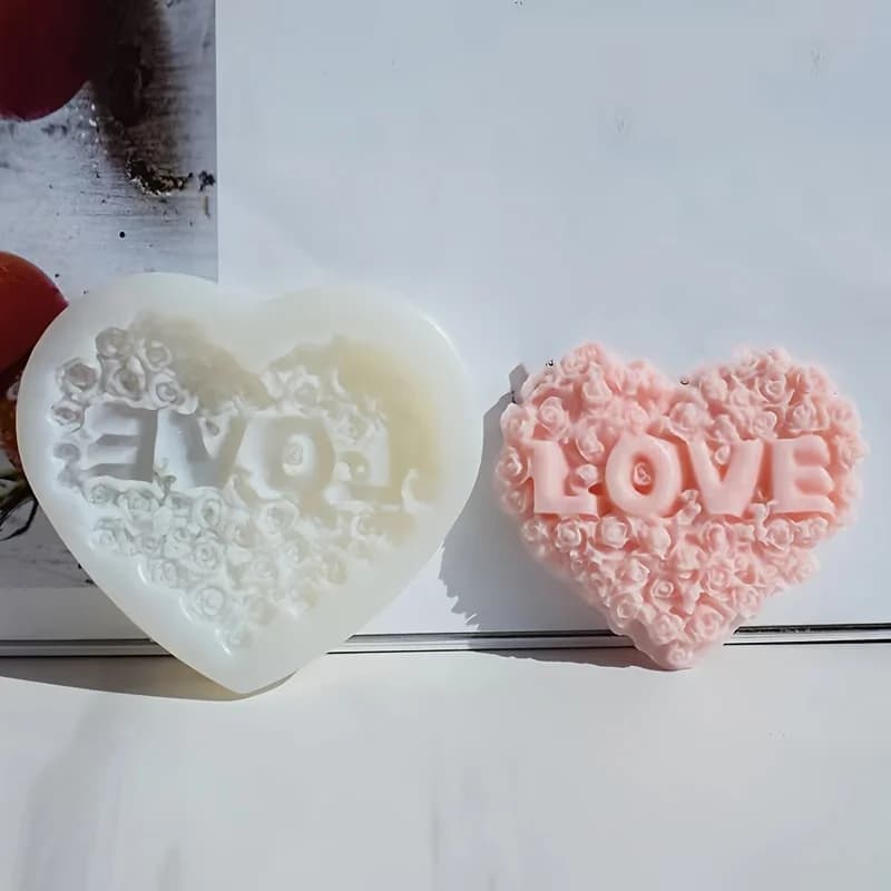 1 pezzo, ciondolo in pietra espandibile per aromaterapia montato su auto di marca Love Rose, stampo per candele autoprodotto in gesso