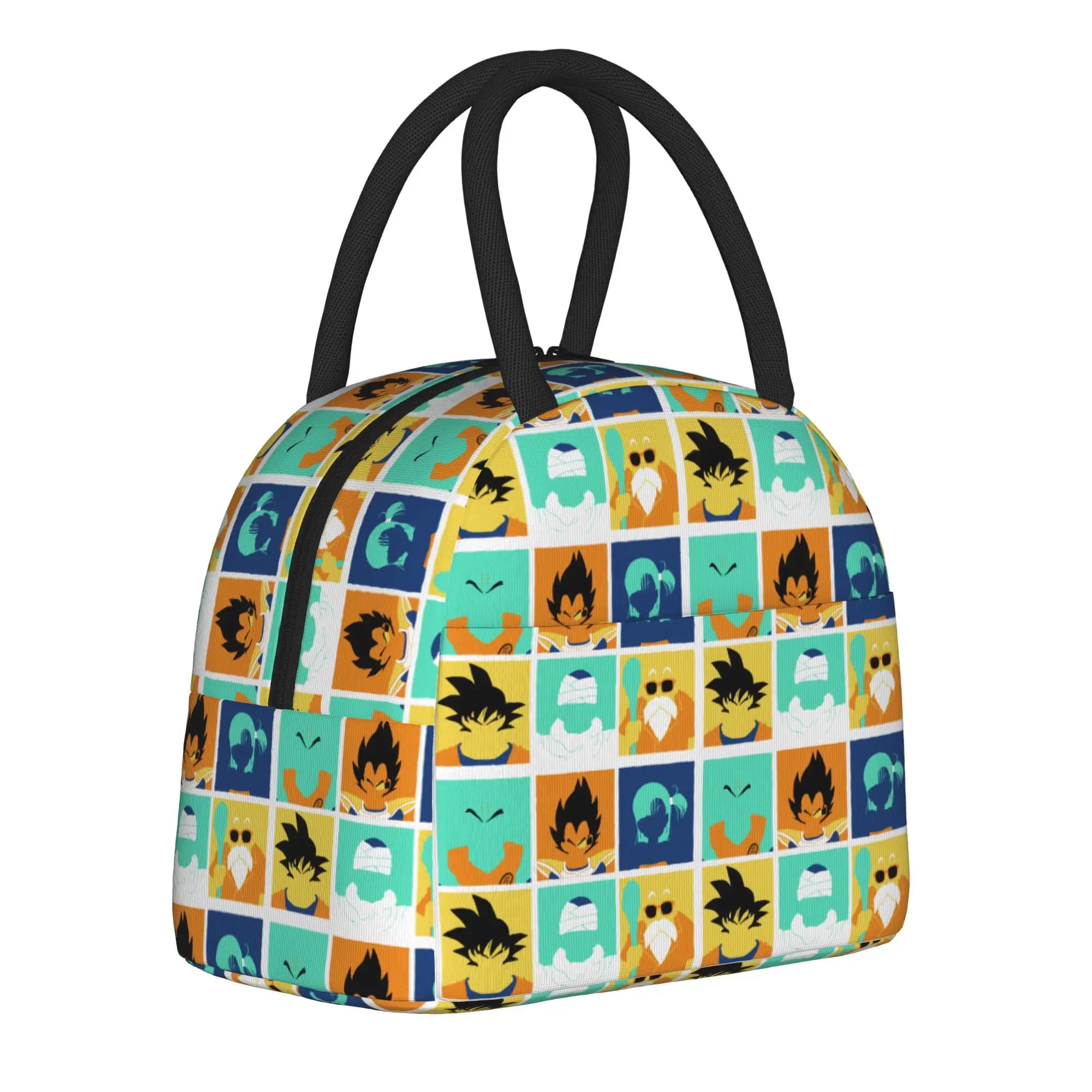 Borsa Termica Porta Pranzo DBZ Riutilizzabile, Contenitore Portatile per Alimenti, Borsa Frigo per Lavoro e Viaggi