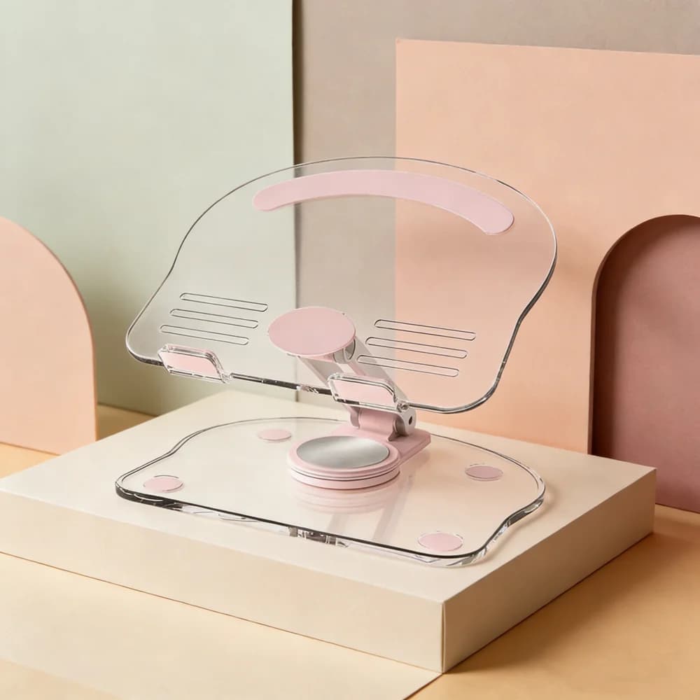 Tablet support in Transparent acrylic | 360 ° Rotating and Folding Design