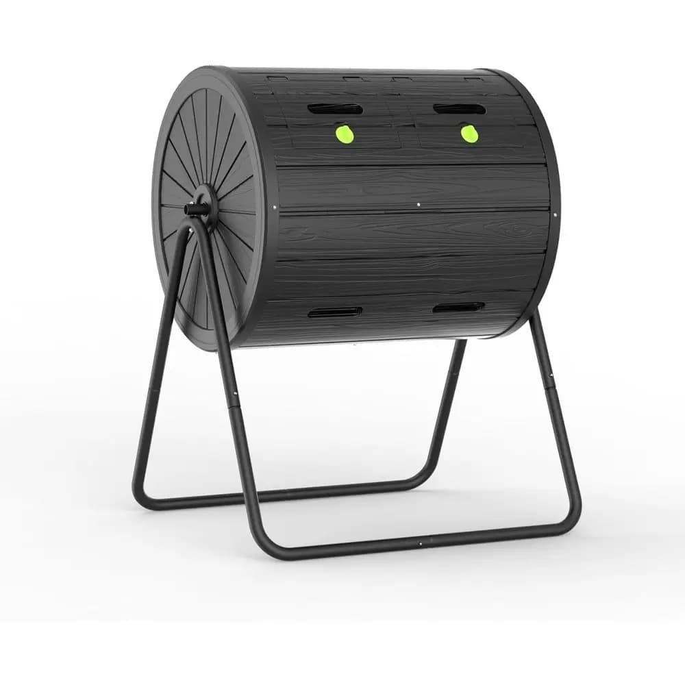 Compostiera da Esterno ad Alta Efficienza da 165 Litri per Giardinieri con Design a Tamburo Resistente (Nero)