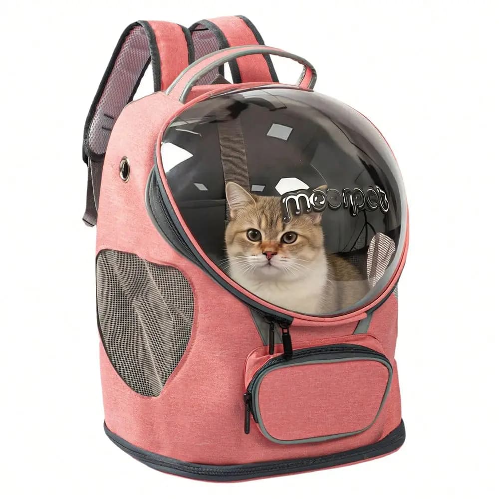 Zaino porta animali, pieghevole, trasparente e traspirante, adatto per cani e gatti, borsa da viaggio portatile con cerniera, accessorio essenziale per animali domestici