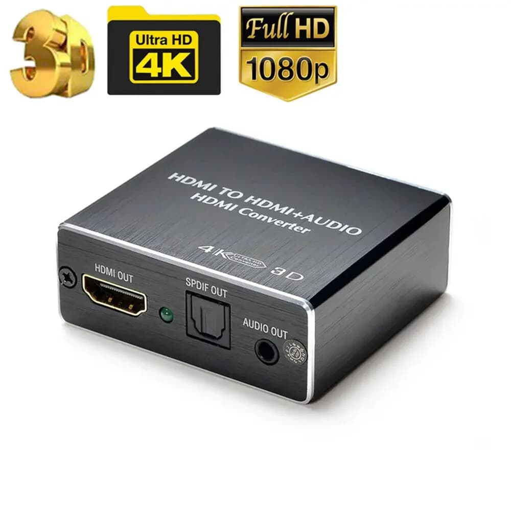HDMI 4K * 2K compatible stereo audio extractor adapter Compatible HDMI to HDMI + SPDIF 3.5 mm optical to PS4