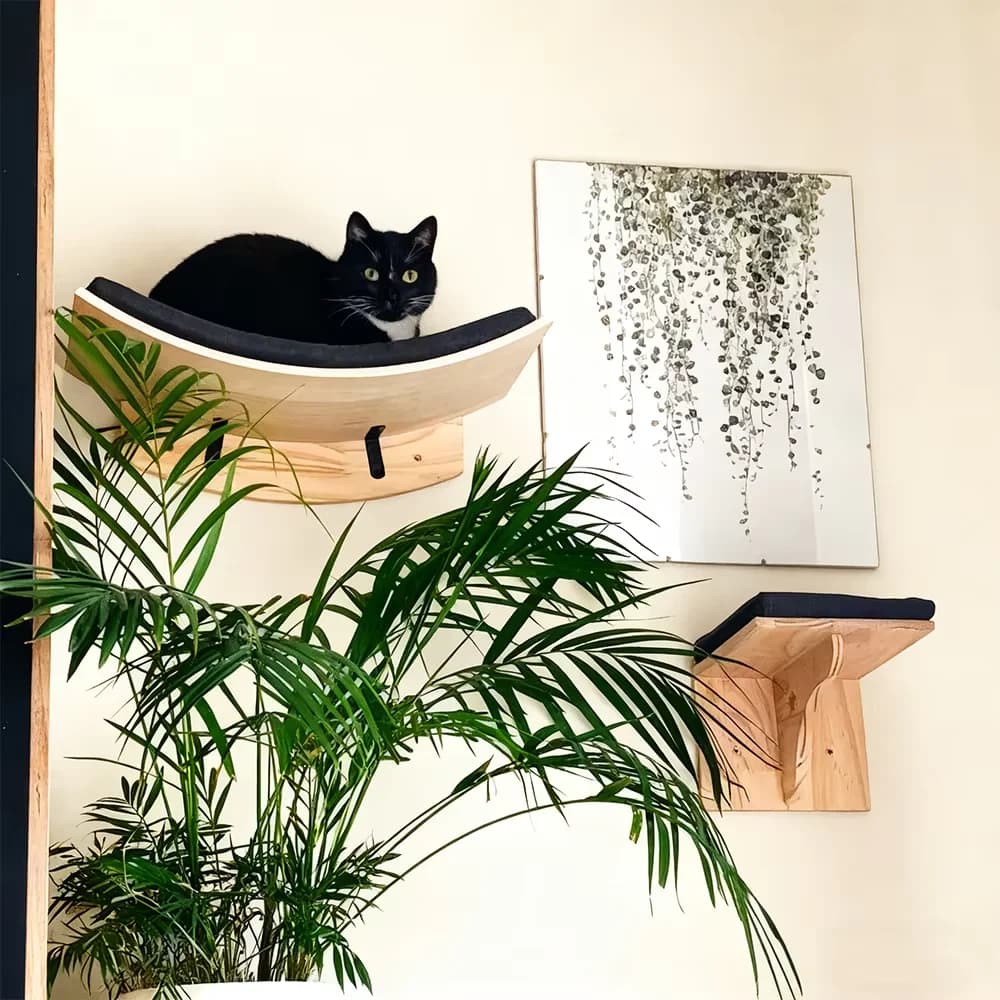 Torre per Gatti in Legno con Piattaforme Multi-Livello, Tiragraffi Robusto, Arredo per Animali Domestici Ideale per Arrampicarsi