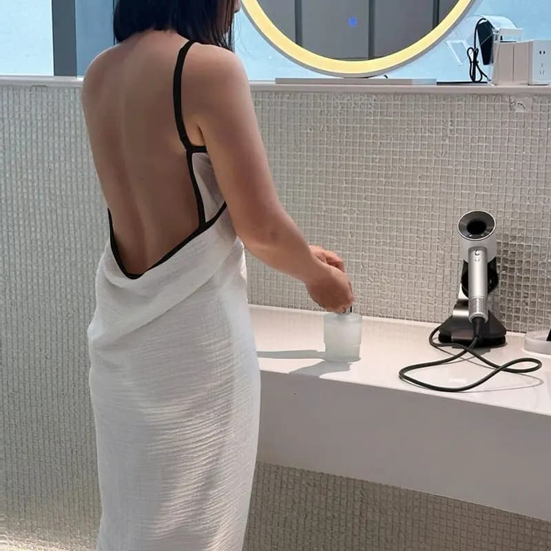 Quick Dry Cotton Bath Towel Wrap Skirt Women's Style Wearable Thickened Cotton Adult Bathrobe Full Body Coverage Towel