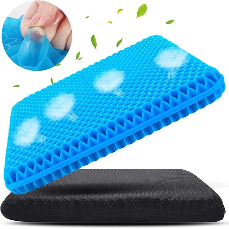 Universal Cooling Gel Car Seat Cushion - Breathable Honeycomb Pad with Ergonomic Support for Car, Office & Home Chairs