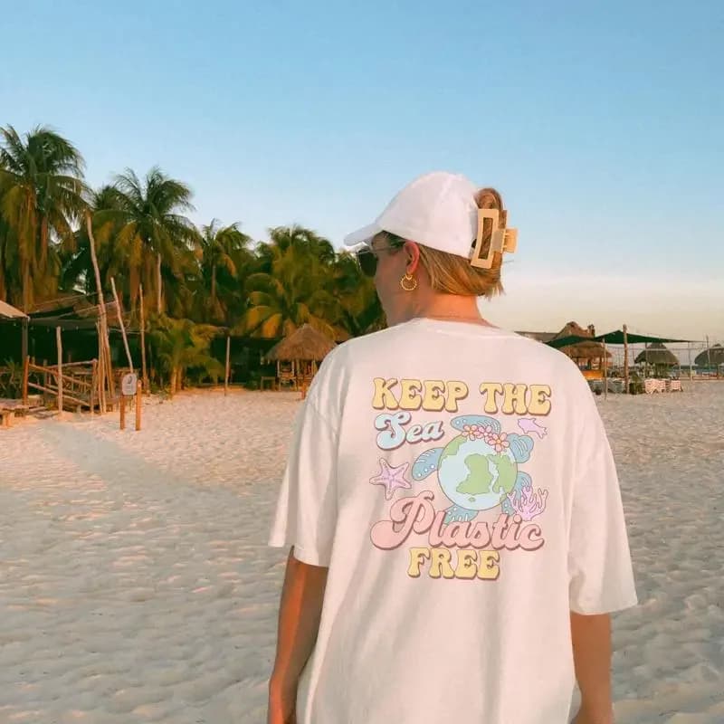 Retro Keep The Sea Plastic Free T Shirt Save Ocean Eco Friendly Turtle 22 April Earth Day