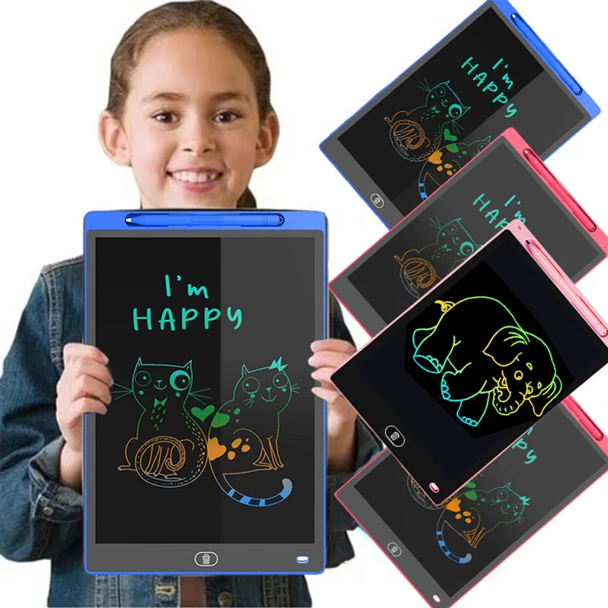 Tavoletta da scrittura colorata LCD da 8,5/10/12 pollici, tavoletta da scrittura digitale riutilizzabile per bambini educativi per insegnanti