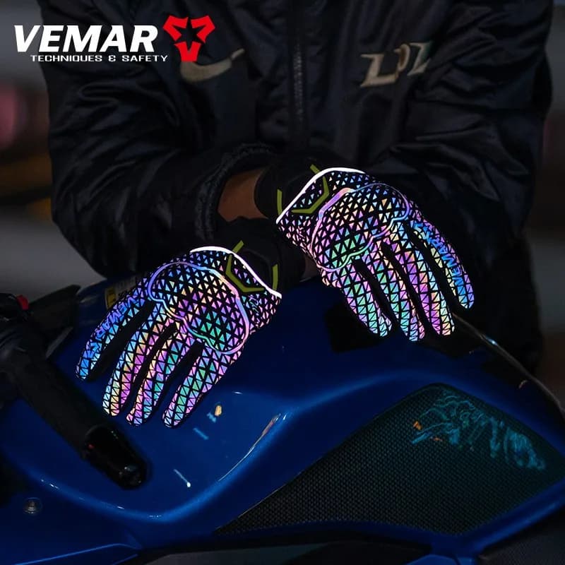 VEMAR motorcycle winter gloves warm man night colored reflective autumn Shell waterproof protection Motocross cycling ridingMotobi Krasin, we Biktuchi, Scrin, Anti-Vogelov, Meshmotoprot, Ketoov-Rod Ott Dursper