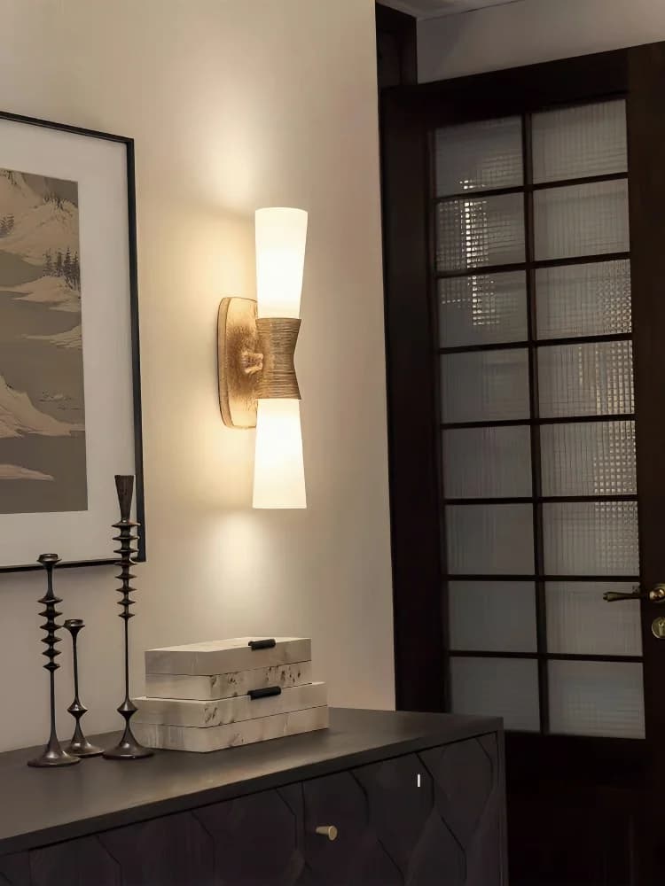 2026 Sconce da parete per interni in oro argento di lusso francese, vetro lucido, specchio da bagno, luce moderna, lobby, soggiorno, sfondo muro