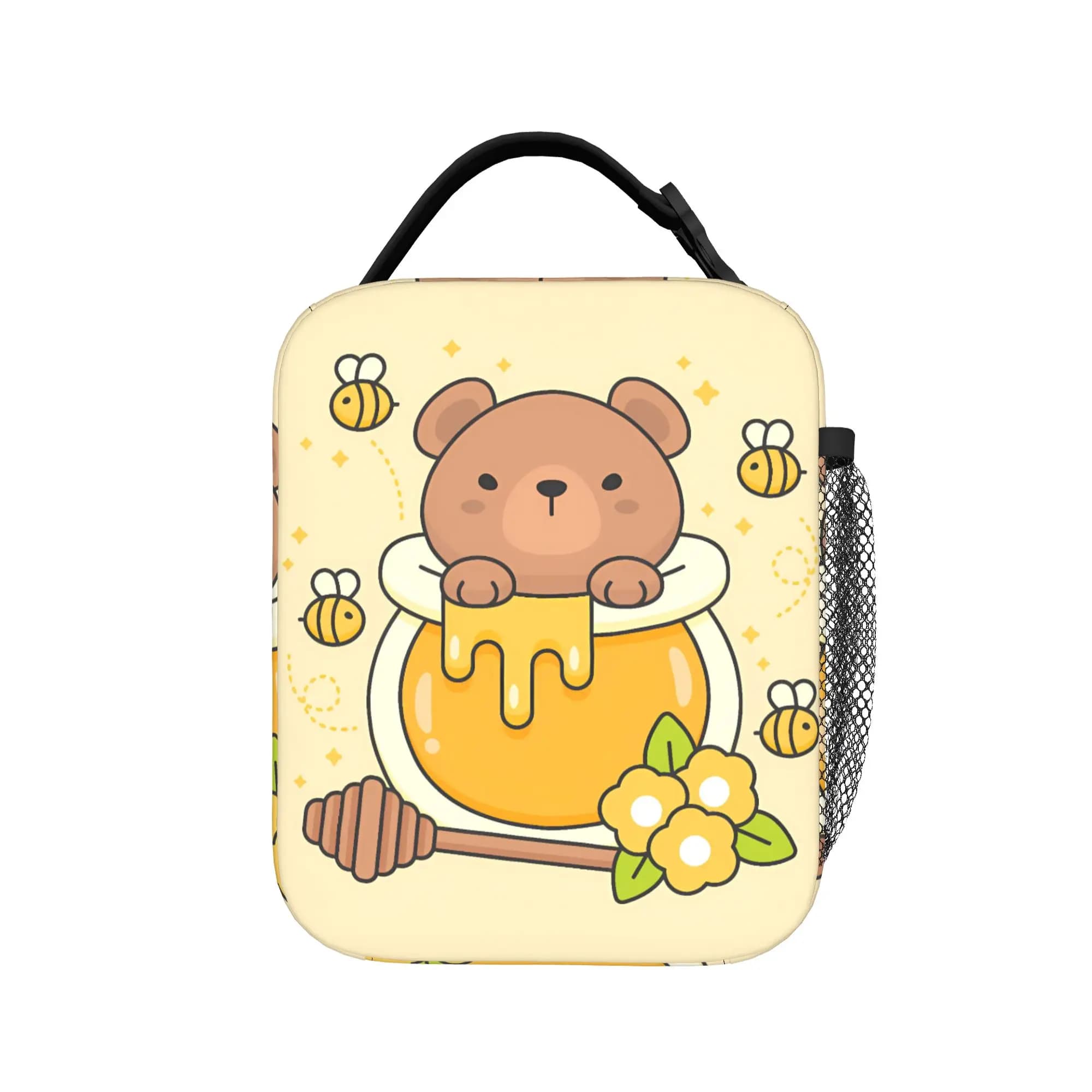 Cute bear Animal Cartoon Lunch Bag Outdoor Picnic Lunch Box For Child Funny Print Tote Food Bags Oxford Portable Cooler Bag