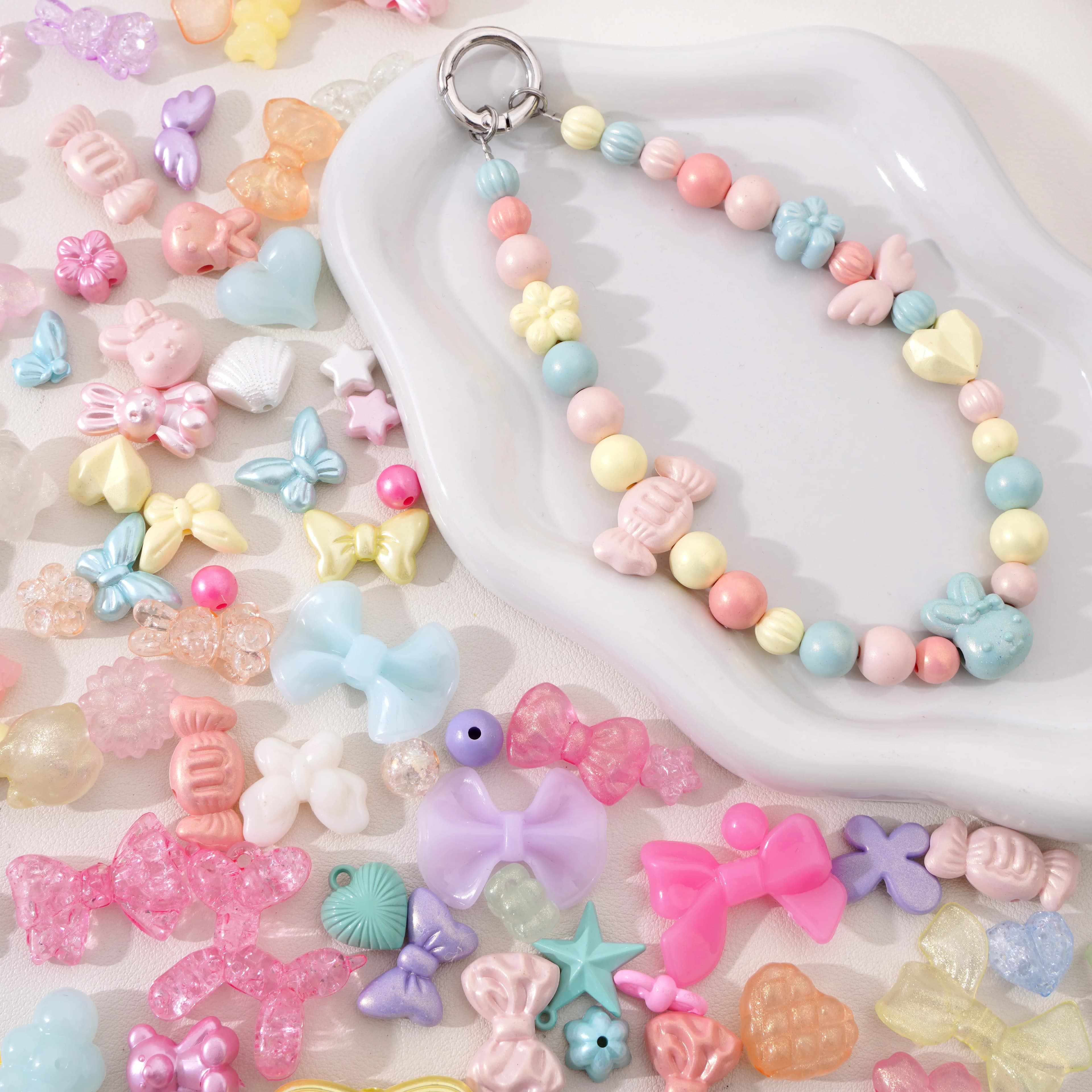 Perline acriliche stile misto Creazione di gioielli Perline per bracciali Collana Catena per telefono Fascino Materiali per la creazione di gioielli fai-da-te fatti a mano