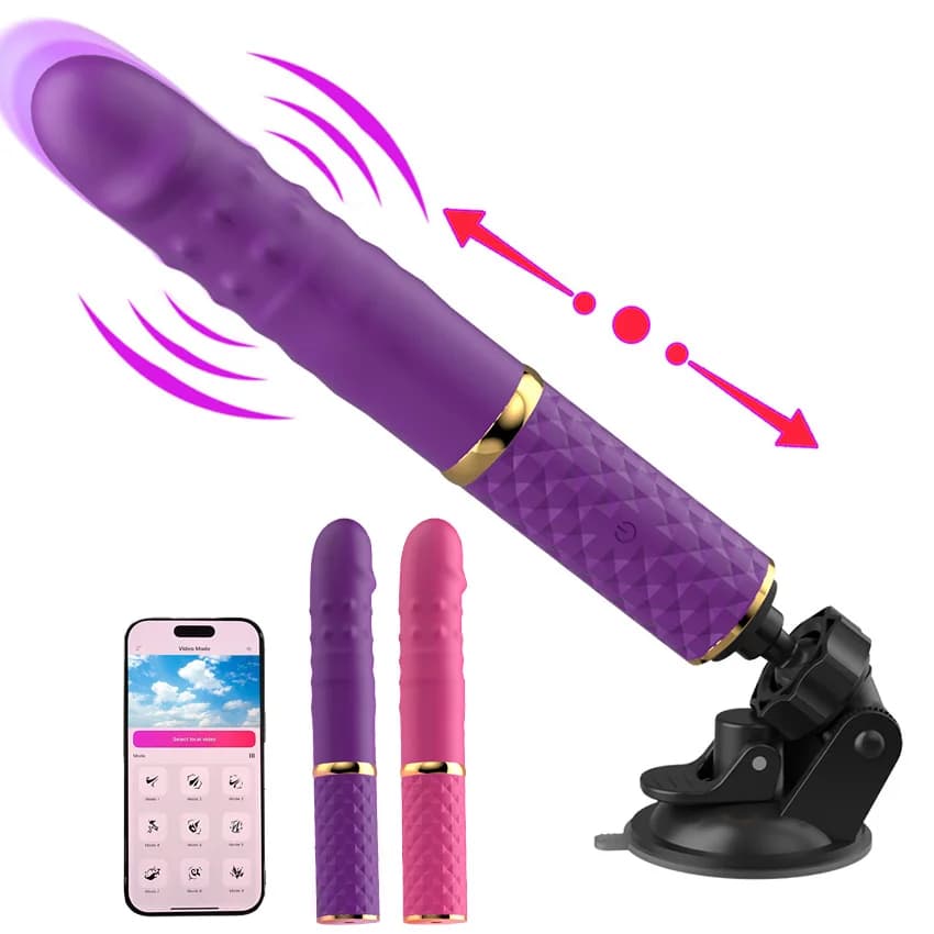 Vibratore Automatico con Ventosa per Punto G, 10 Modalità di Spinta, Stimolazione Clitoridea, Vaginale e Anale, Giocattoli per Adulti