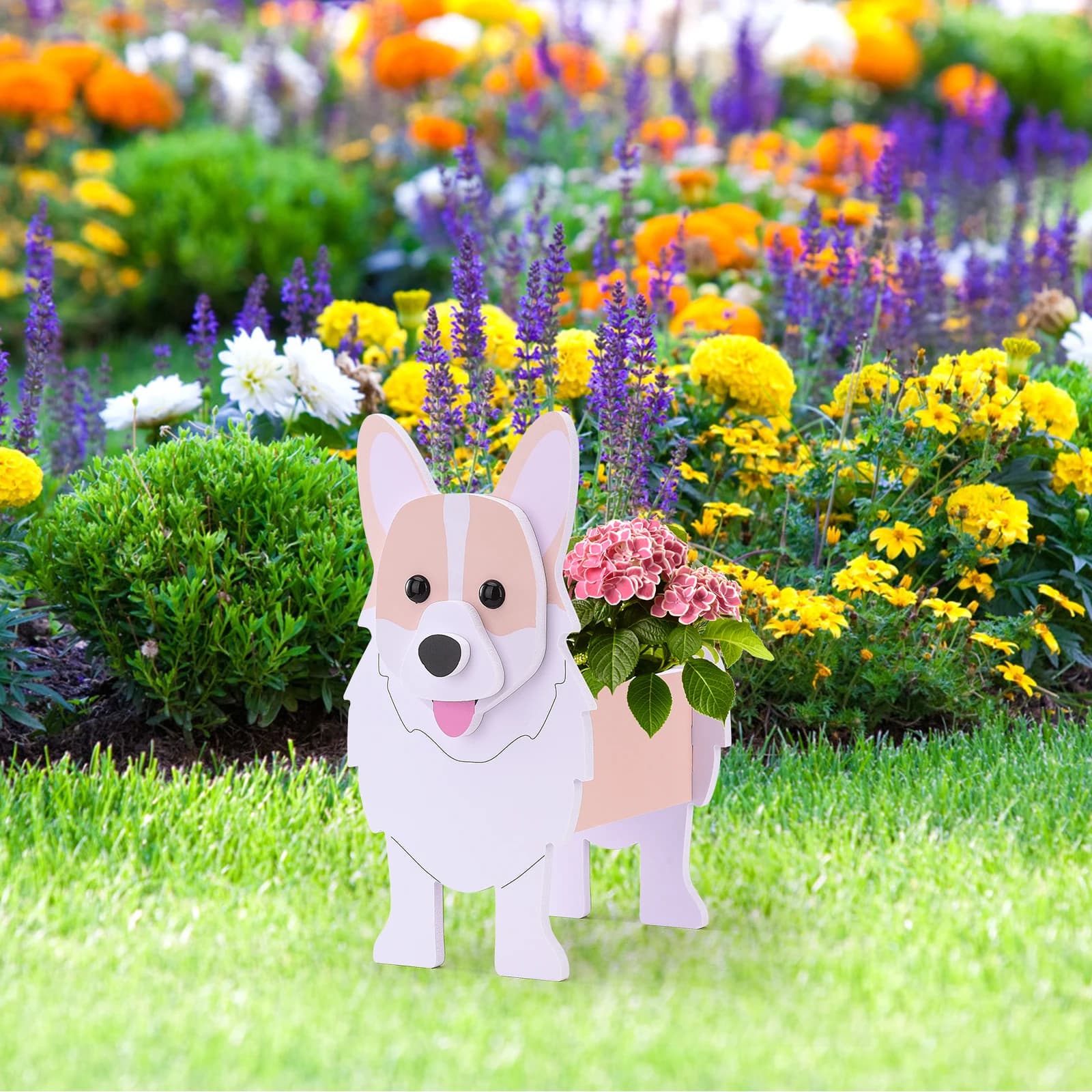Vaso per Fiori a Forma di Cucciolo, Decorazione da Giardino, Vaso per Piante Carino a Forma di Cane