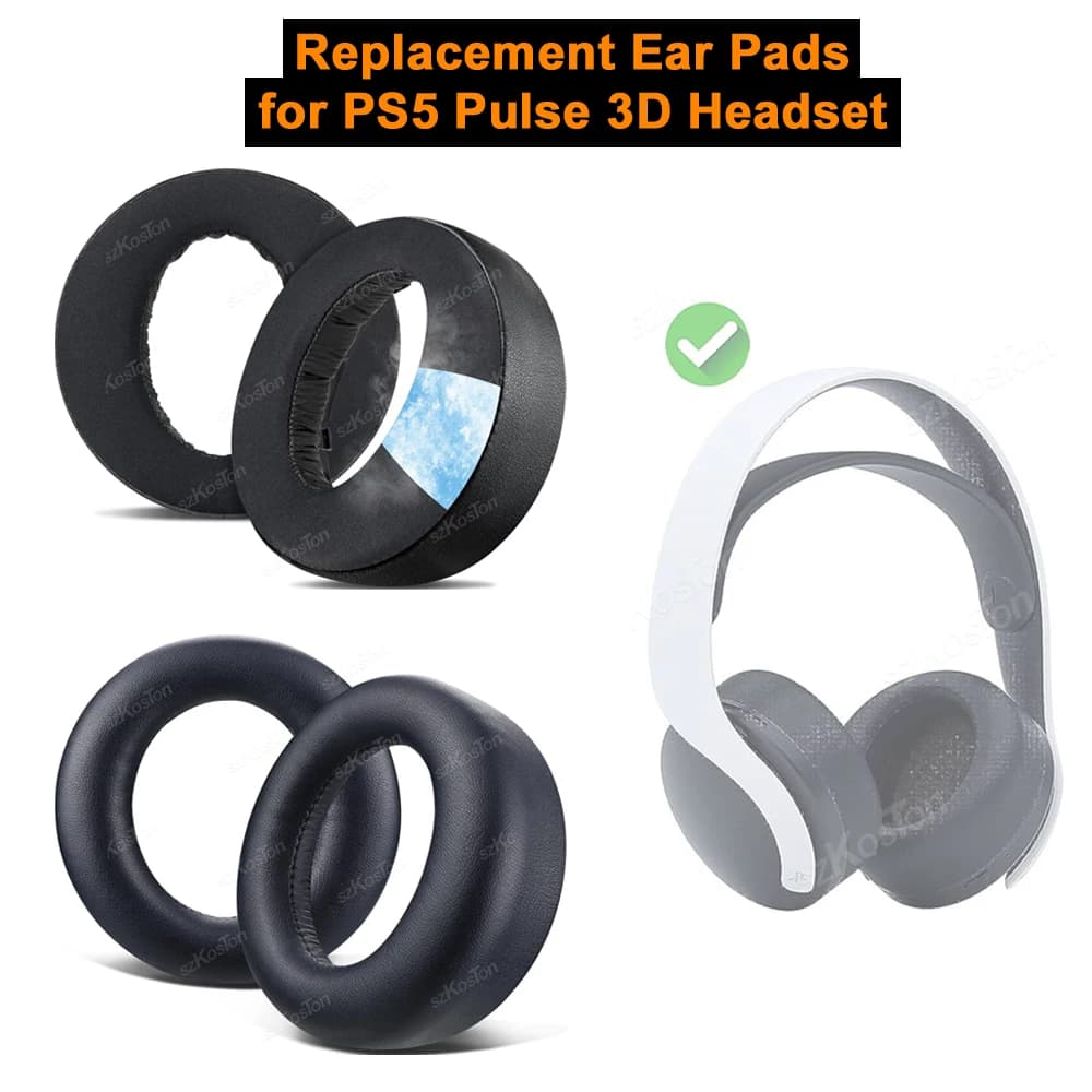 Cuscinetti auricolari di ricambio per cuffie wireless PS5 Pulse 3D Cuscini in memory foam morbida Cuscinetti in pelle proteica/gel rinfrescante