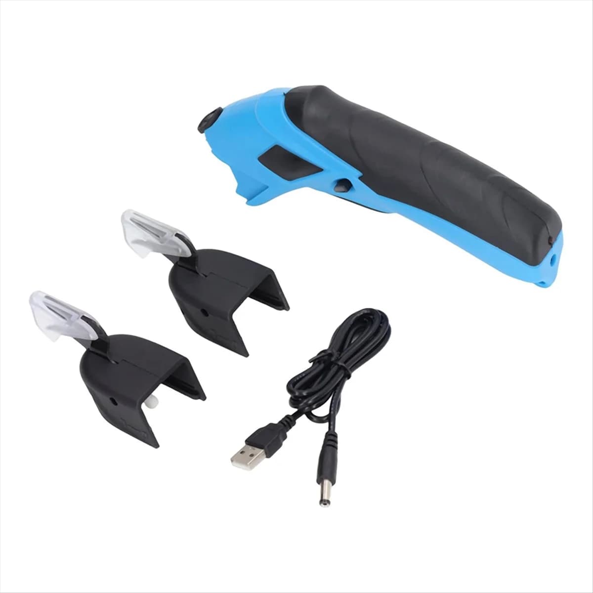 DT75BG Heavy Duty Cordless Electric Scissors, for Cutting Fabric USB Re-Able Cutter Shear Tools with 2 Blades Shears