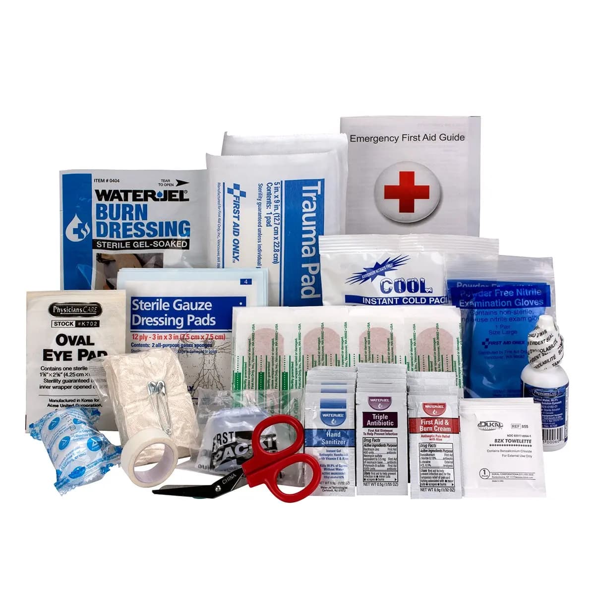 Kit di Pronto Soccorso di Emergenza per 25 Persone, 89 Pezzi per Uso Aziendale e d'Ufficio