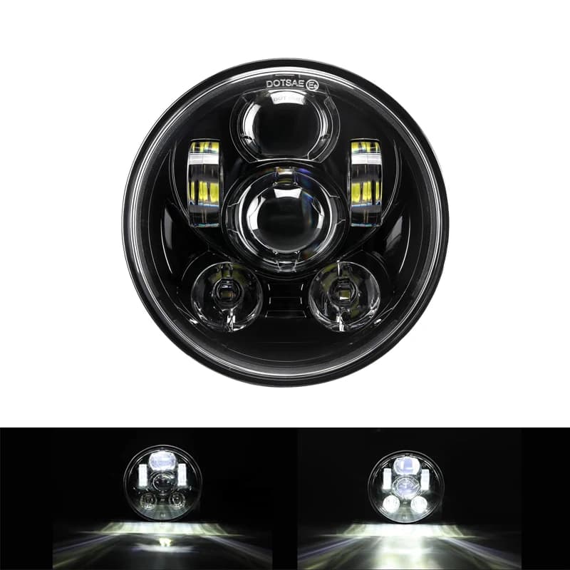 Fari moto Led Lampada lampeggiante da 5,75 pollici per Harley Sportster 883 1200 Iron 883 Dyna Street Bob Faro