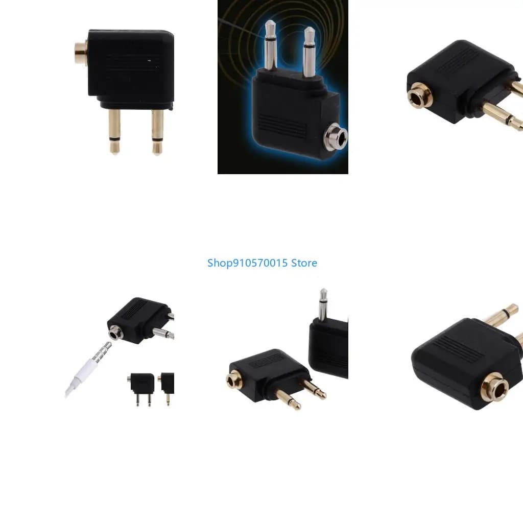B95C 2pcs/lot 3.5mm Plug Adaptors Airline Headphone Converter Adapter Headset Connector 3.5mm for Travel Aviation Earphones