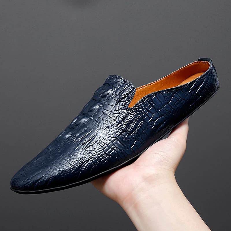 Moda modello coccodrillo uomo mezze mocassini pantofole in pelle Comfort mocassino diapositive muli traspiranti uomo scarpe leggere all'aperto