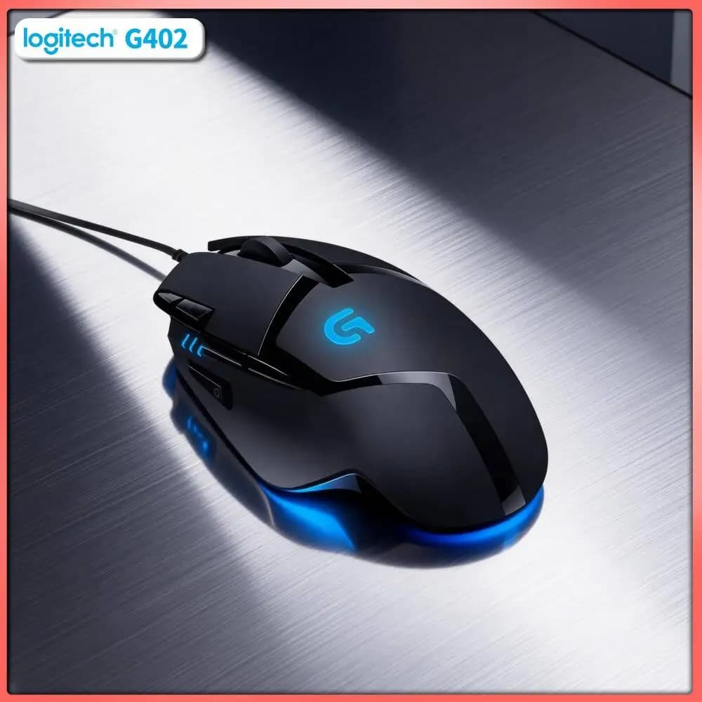 High-Speed Logitech G402 Mouse Fusion Engine Tech 8 Buttons 4 DPI Levels Anti-Slip for High-Stakes Gaming