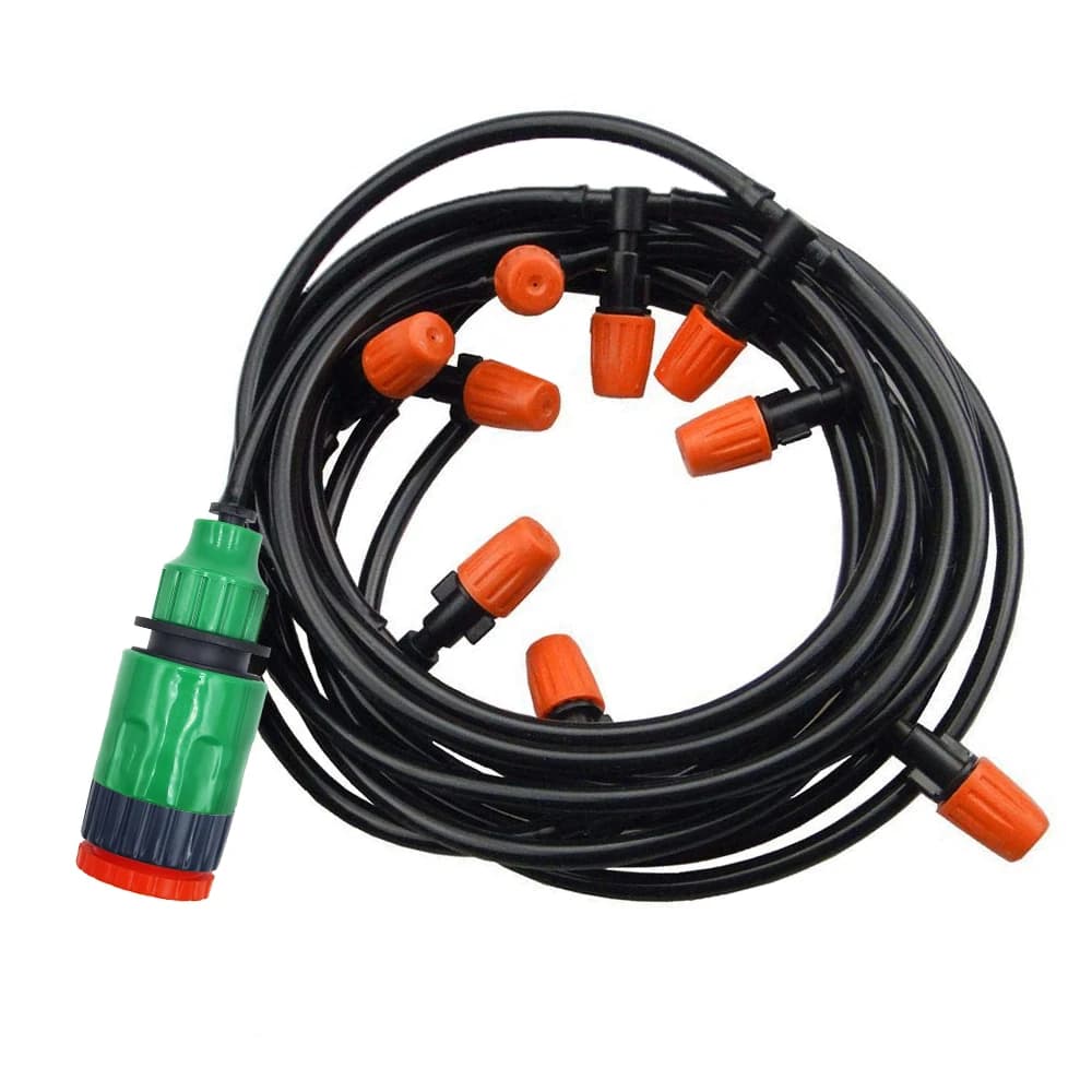 Irrigation kit with fog nozzle 5M-20M Automatic irrigation system for plants with garden spray with pipe and connector 4/7 PE