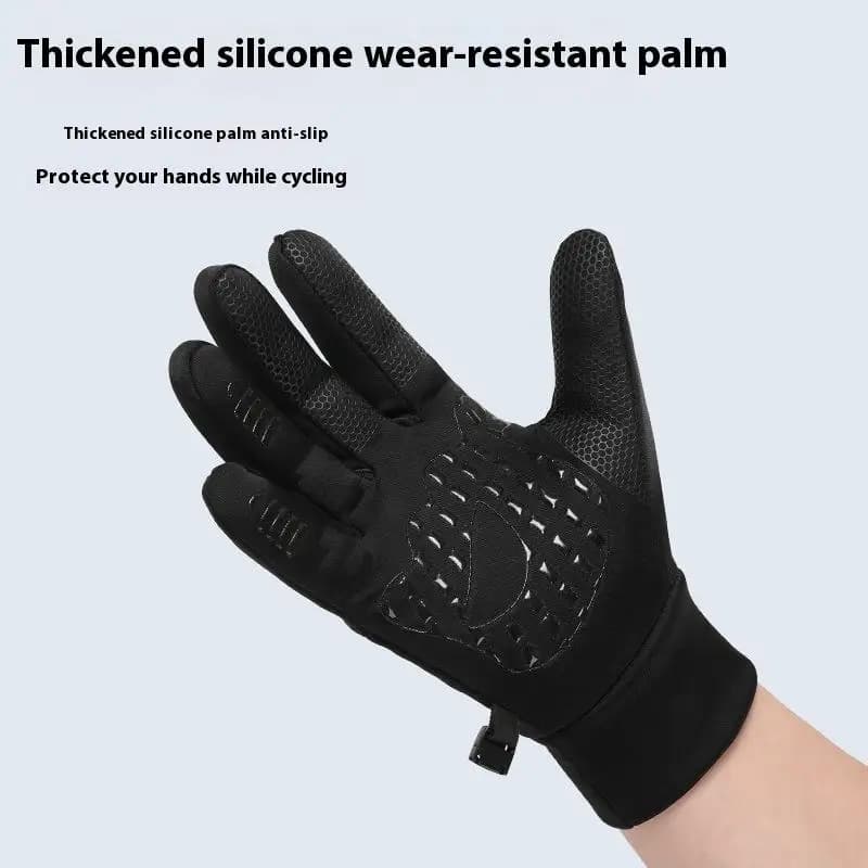 1 pair of women's winter gloves - waterproof thermal gloves for cold season, for cycling with touchscreen finger