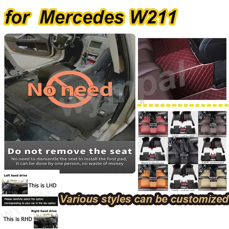 LUSSO Car Mats for Mercedes W211 2005-2009 DropShipping Center Interior Car Accessories