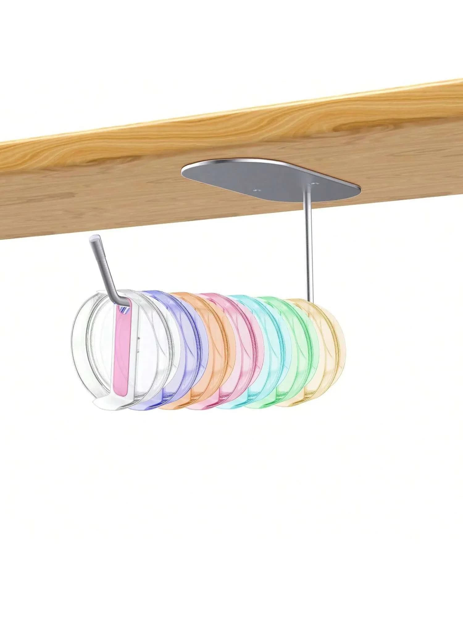 Organizer per coperchi per bicchieri, organizer per coperchi per tazze per Yeti/Stanley/coperchi per bicchieri semplici e moderni, gancio per coperchio autoadesivo per cucina