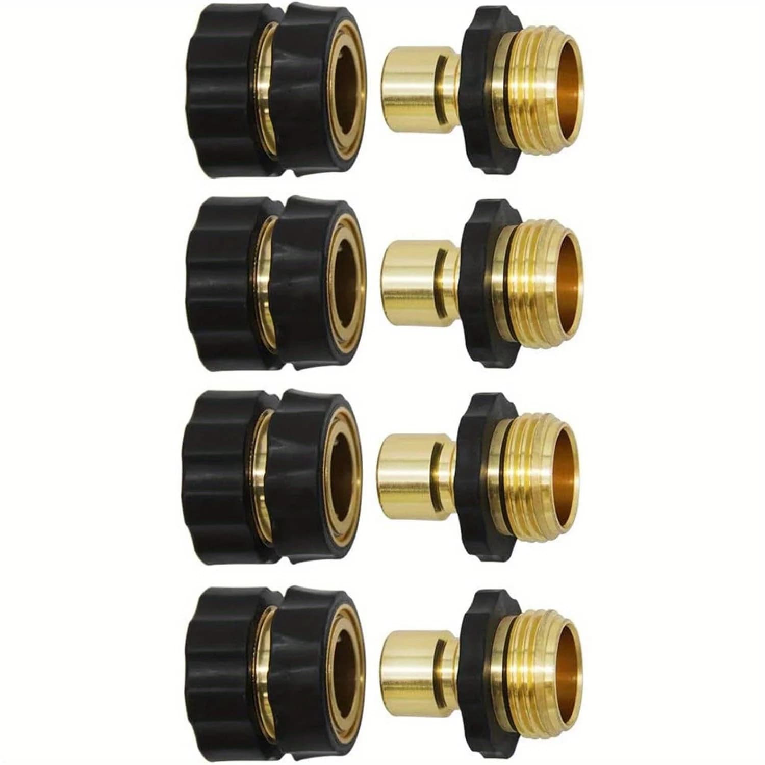 4 pcs-Two set of 3/4 inch garden hoses for men and women, garden hose adaptors, hose hoses