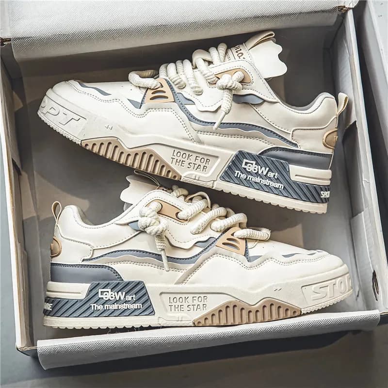 Sneakers da Uomo alla Moda 2026 in Pelle PU, Scarpe da Corsa Outdoor Antiscivolo e Impermeabili, Scarpe Sportive da Trekking per Uomo