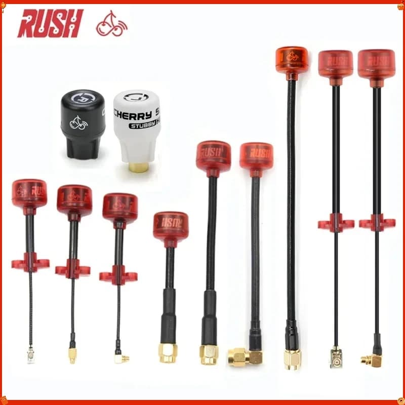 Antenna Rush Cherry FPV 5.8G SMA MMCX UFL LHCP RHCP a lungo raggio con adattatore connettore Stubby per droni da corsa e occhiali FPV